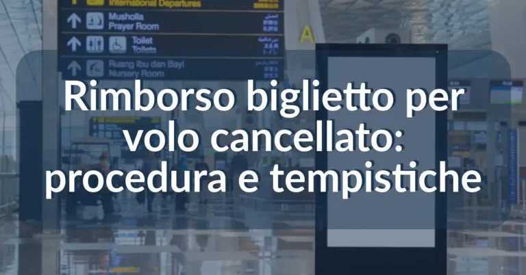 Rimborso biglietto per volo cancellato